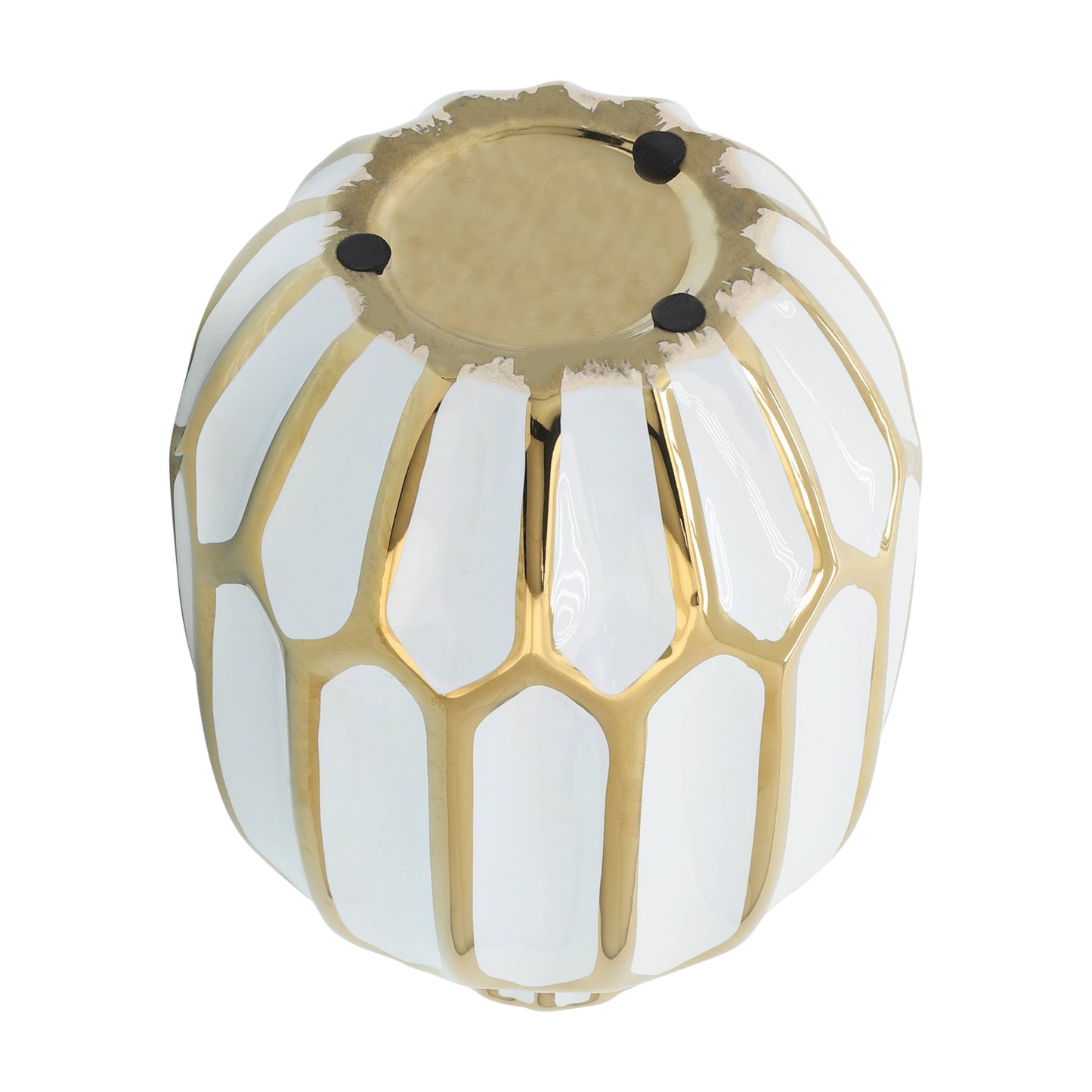 Sagebrook Home White/Gold Decorative Vase (8 inch)