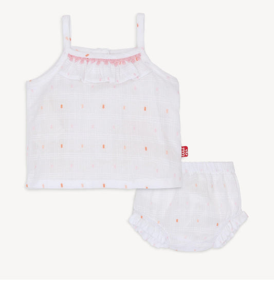 Magnetic Me Swiss Dot Cotton Poplin Magnetic Tank+Bloomer Set