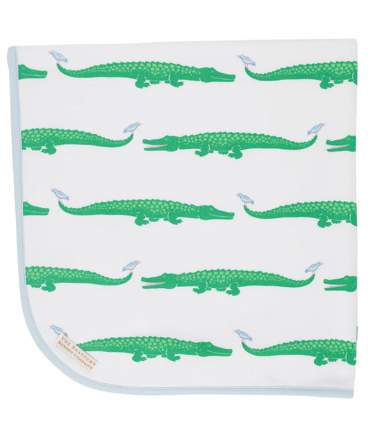 Beaufort Bonnet Baby Buggy Blanket-Gator Pond Pals With Buckhead Blue