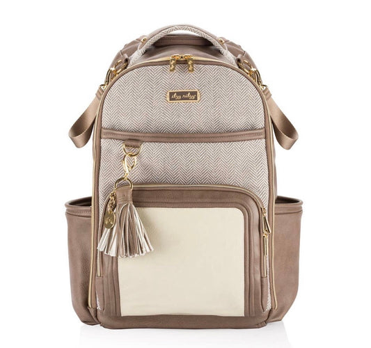 Itzy Ritzy Boss Plus Backpack Diaper Bag-Vanilla Latte