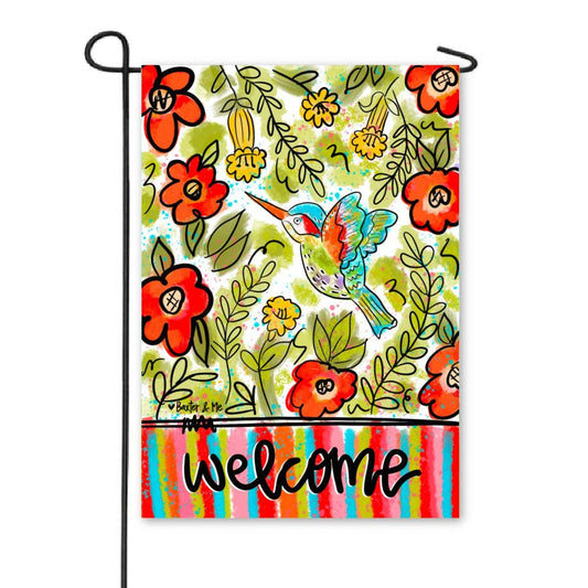Baxter & Me Garden Flag-Hummingbird Floral