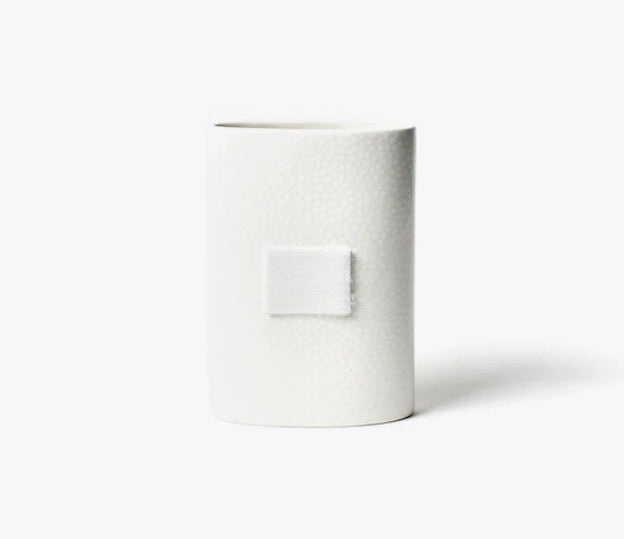 Happy Everything White Small Dot Mini Oval Vase