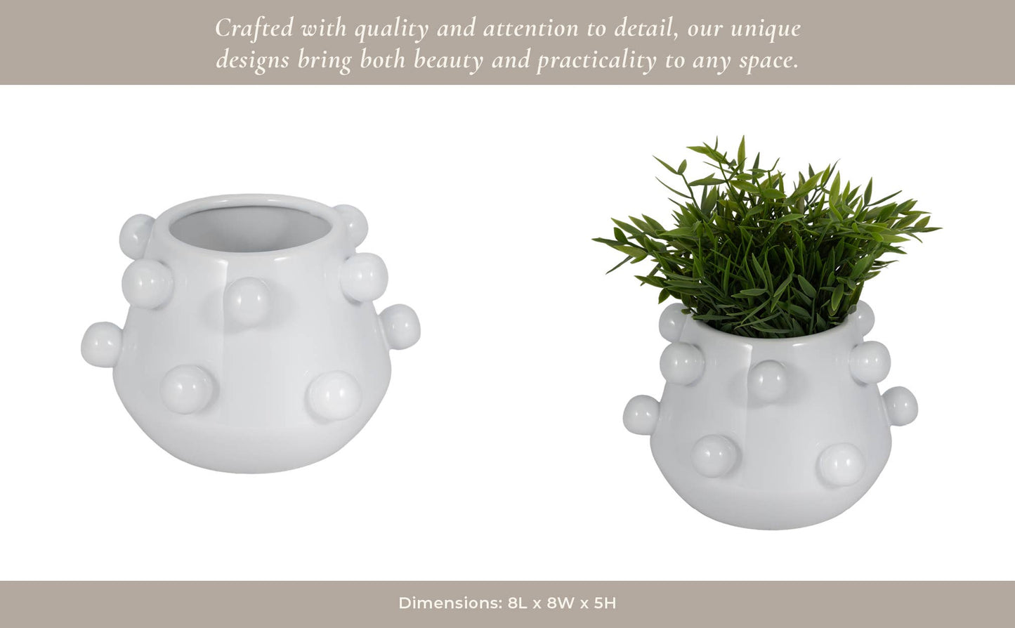 Sagebrook Home White Ceramic Bubble Plant Pot (8 inch)