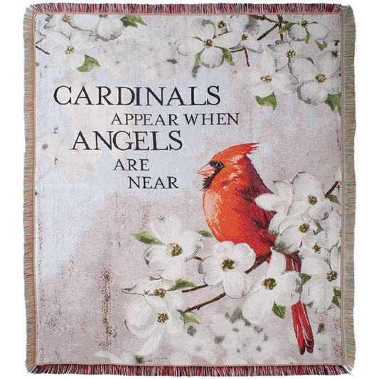 Carson Home Gifts Woven Tapestry Throw-Cardinals Appear