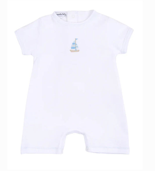 Magnolia Baby Embroidered Sailboat Romper (3 months)