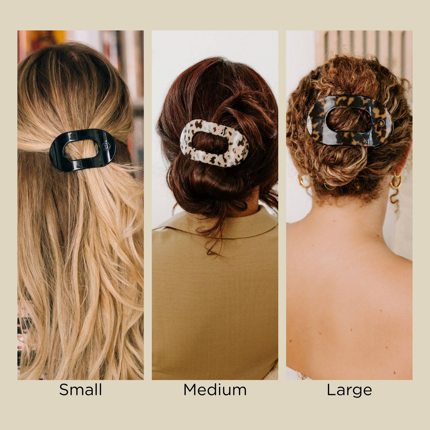 Teleties Small Round Flat Hair Clip-Coconut White