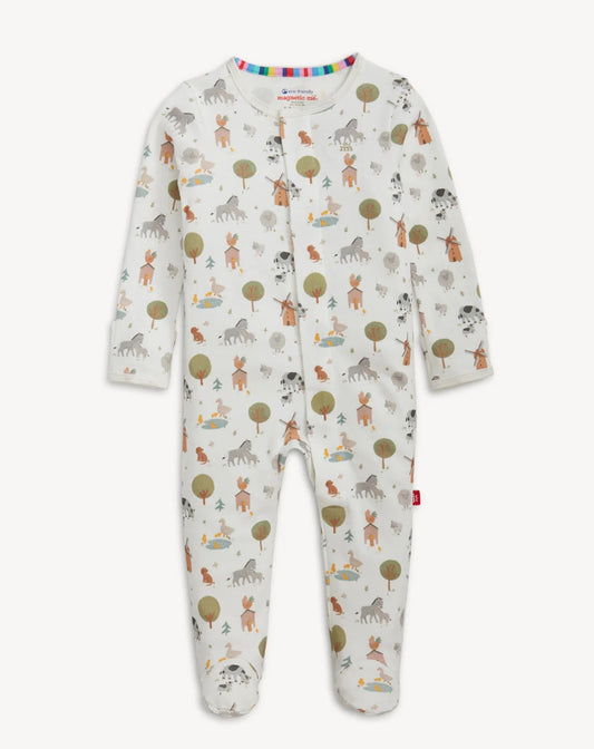 Magnetic Me Original Cotton Magnetic Footie-Funny Farm