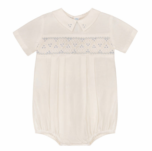 Feltman Brothers Boys Heritage Bleu Romper-Ivory