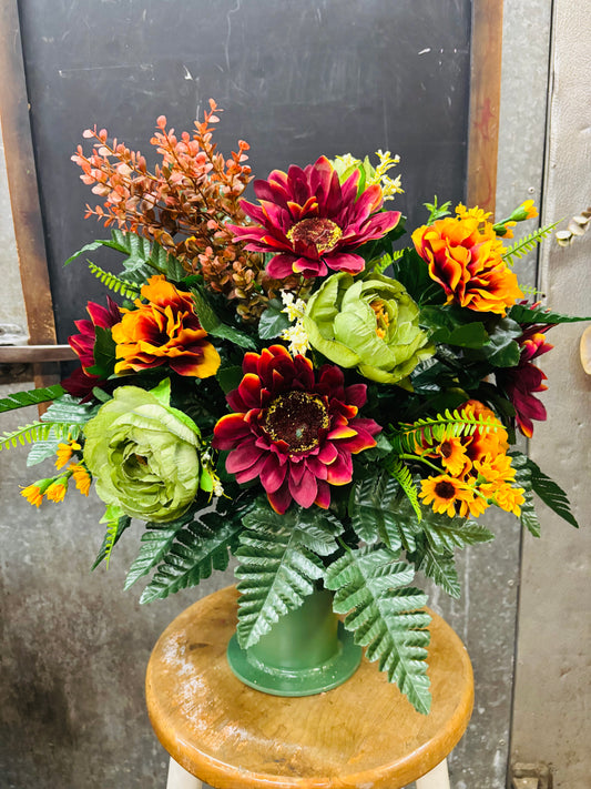 Fall Mixed Floral Silk Vase Insert