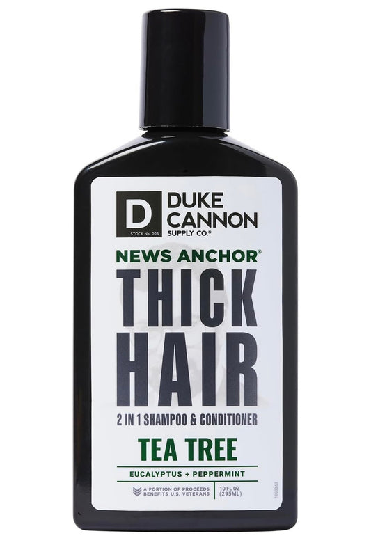 Duke Cannon News Anchor Thick Hair 2 in 1 Shampoo & Conditioner-Tea Tree