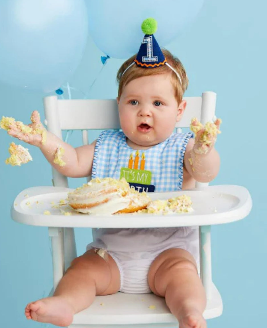 Mudpie Blue Gingham Cake Smash Set