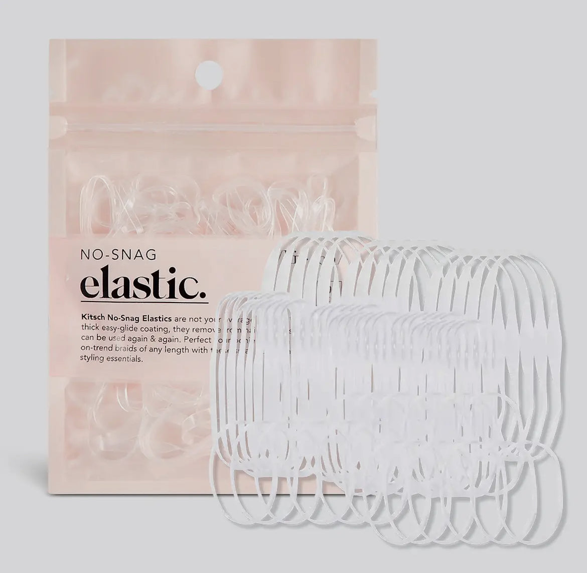 Kitsch No-Snag Elastic (100 Pc)-Clear