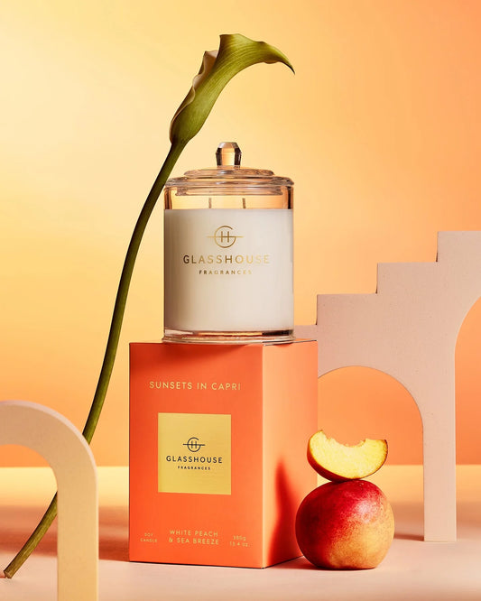 Glasshouse Fragrances 13.4 oz. Scented Candle-Sunsets In Capri