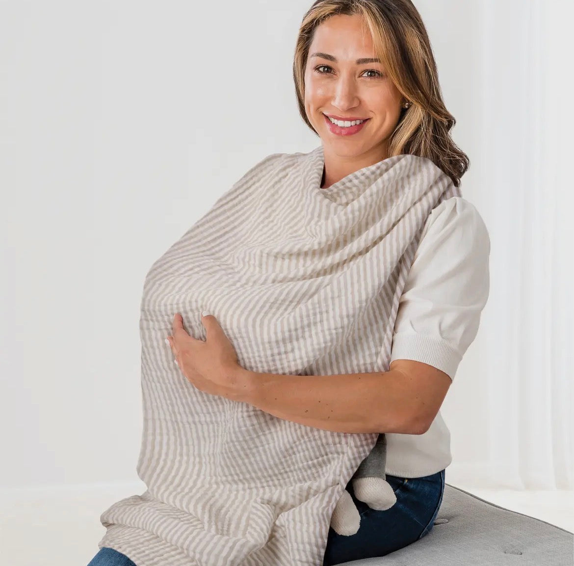 Itzy Ritzy Breastfeeding Boss-Chai Stripe