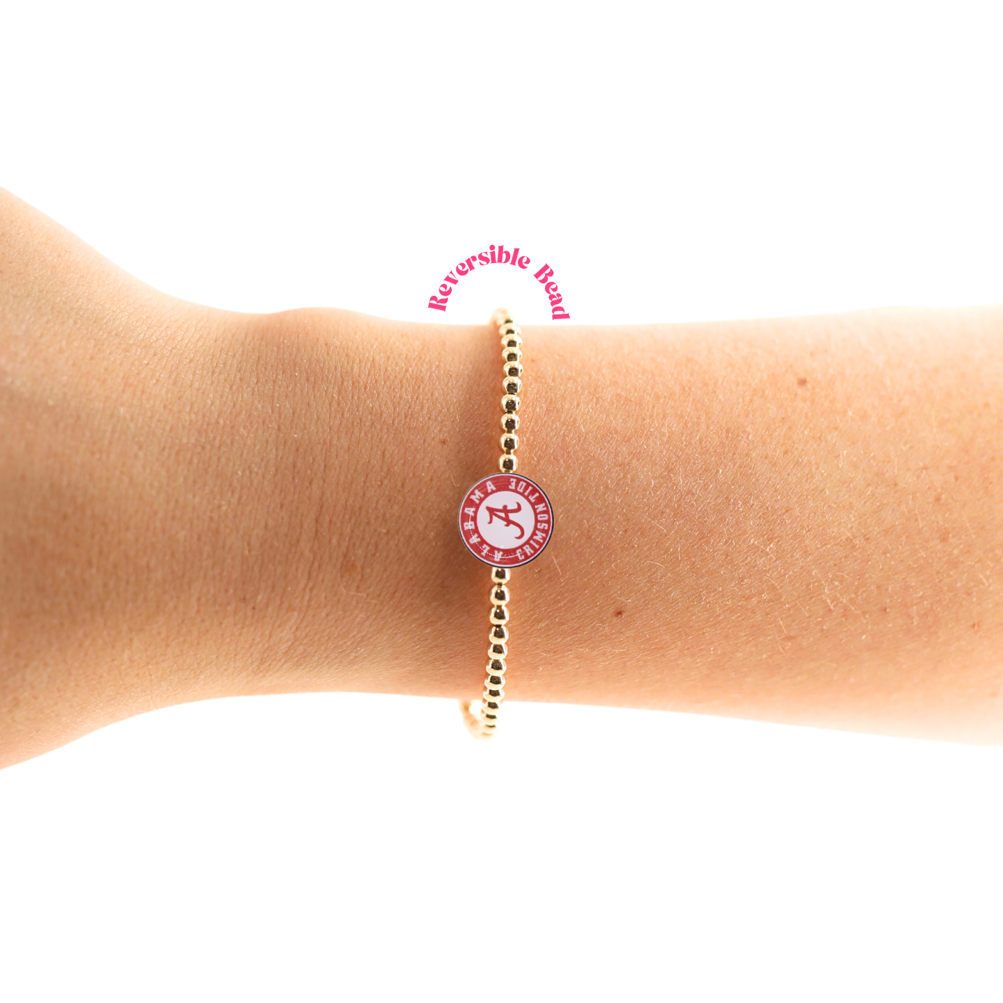 Beaded Blondes Alabama Logo Flip Bracelet on Gold-Standard