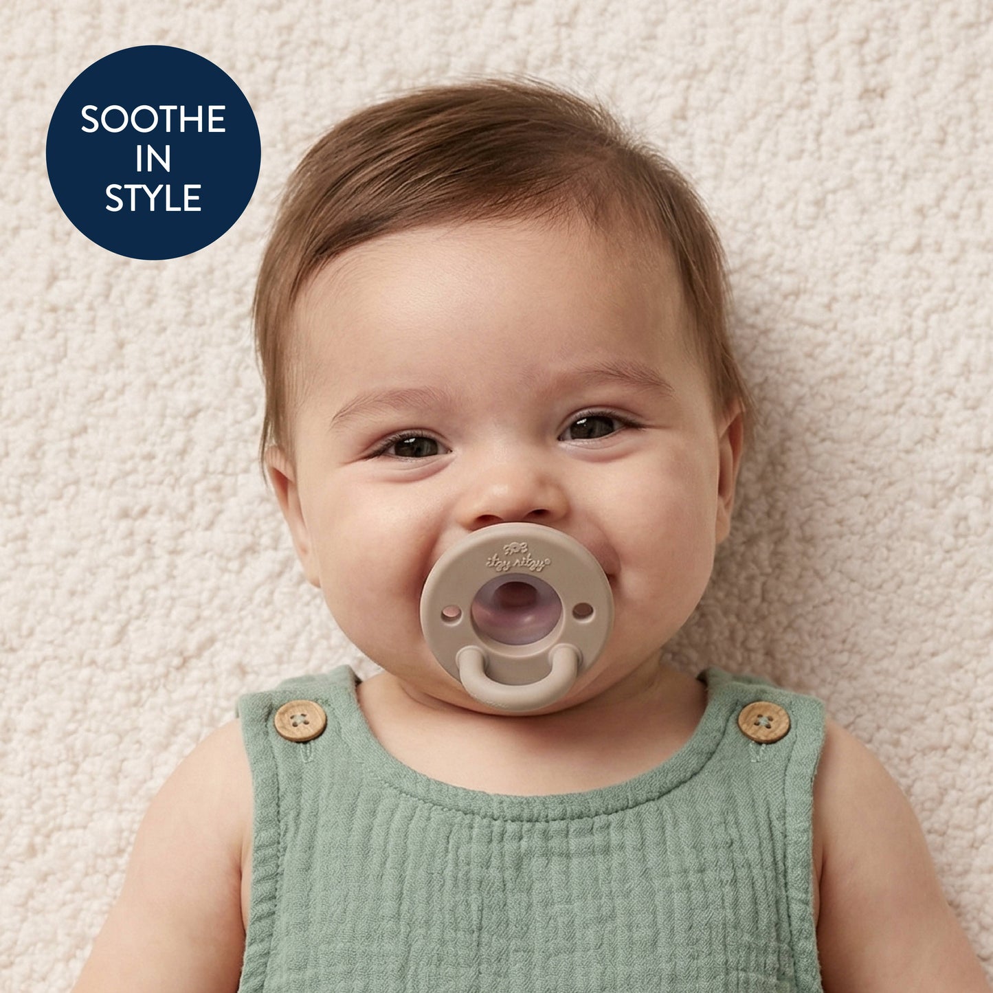 Itzy Ritzy Latch & Soothe Breastlike Pacifier-Taupe