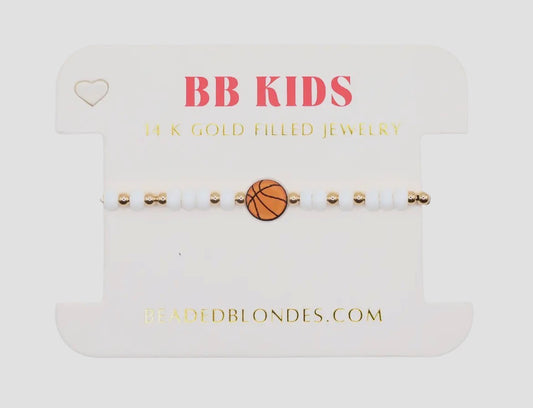 Beaded Blondes Kids Basketball Sprinkle Bracelet