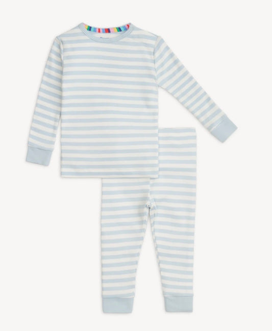 Magnetic Me Blue Stripe Organic Cotton Magnetic PJ Set