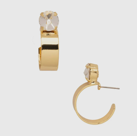 Sorrelli Dani Studded Hoop Earrings-Clear