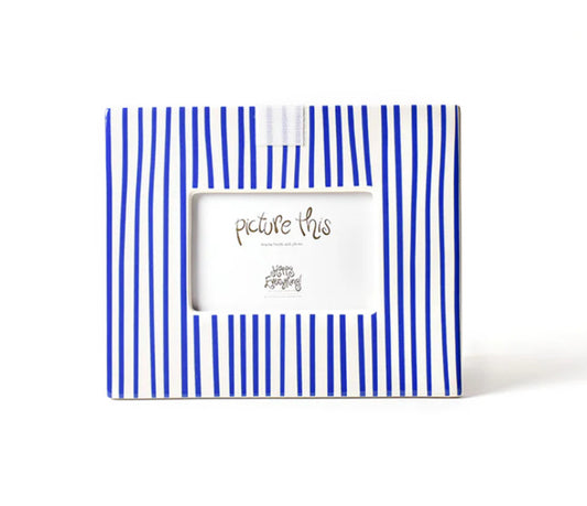 Happy Everything Indigo Skinny Stripe Mini Rectangle Frame