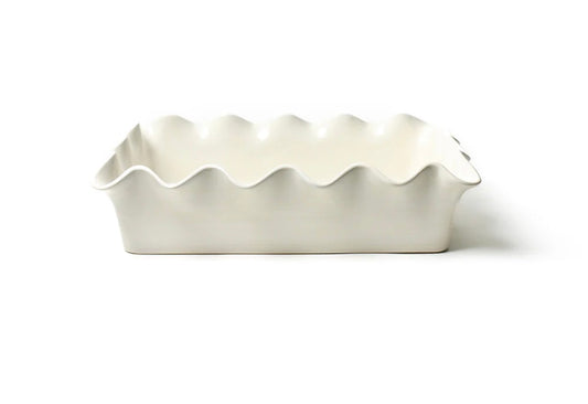 Coton Colors Signature Ruffle Casserole-White (14 in)