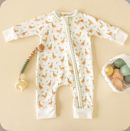 Magnolia Baby Meadowland Mallards Zip Playsuit
