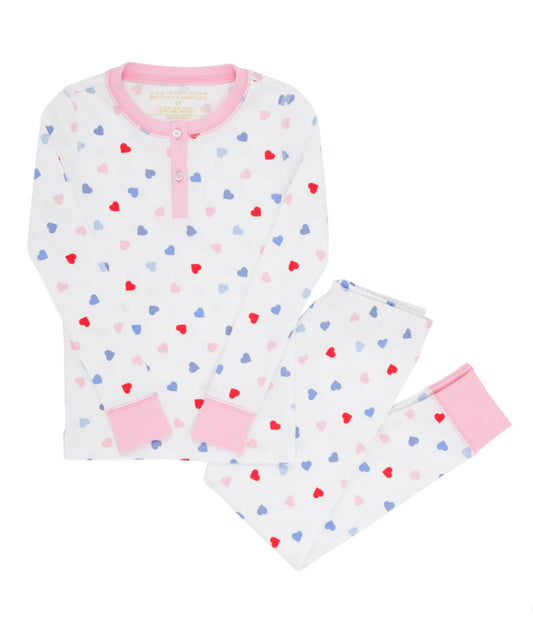 Beaufort Bonnet Sara Jane's Sweet Dream Set-Happy Hearts With Pier Party Pink (Size 2T)