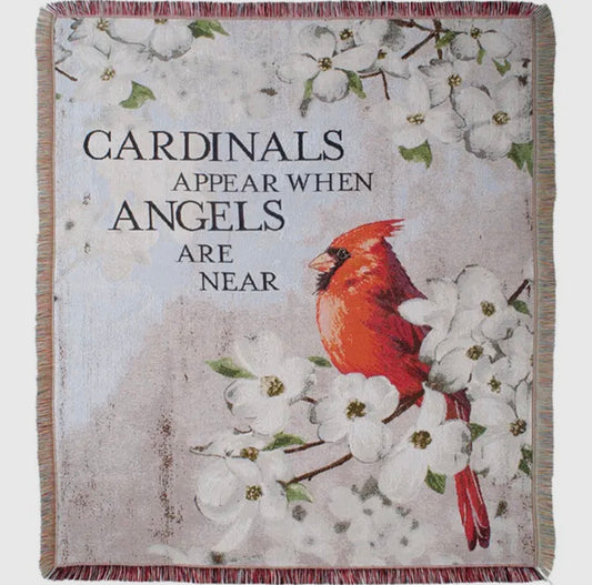 Carson Home Gifts Woven Tapestry Throw-Cardinals Appear