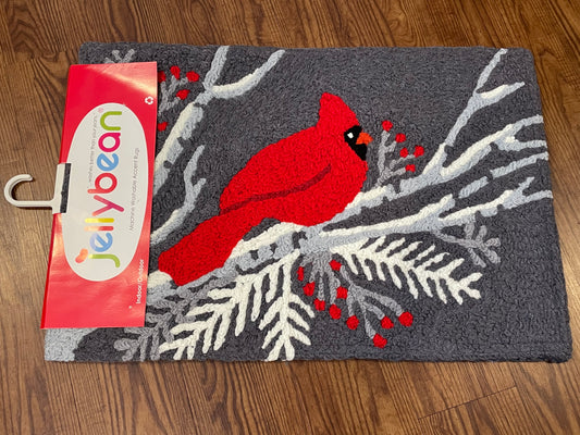 Jellybean Indoor/Outdoor Accent Rugs-Cardinal on Gray