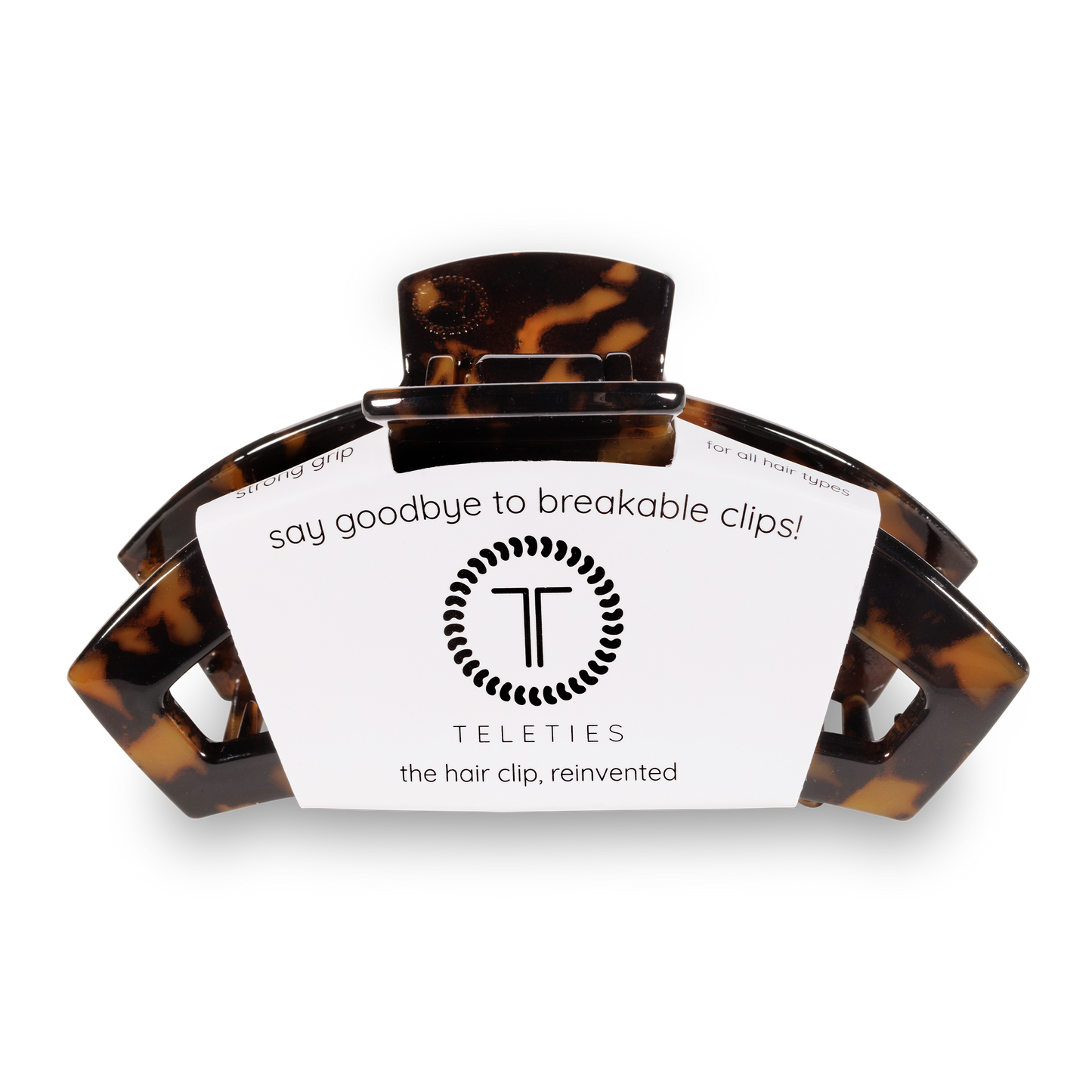 Teleties Large Open Hair Clip-Tortoise