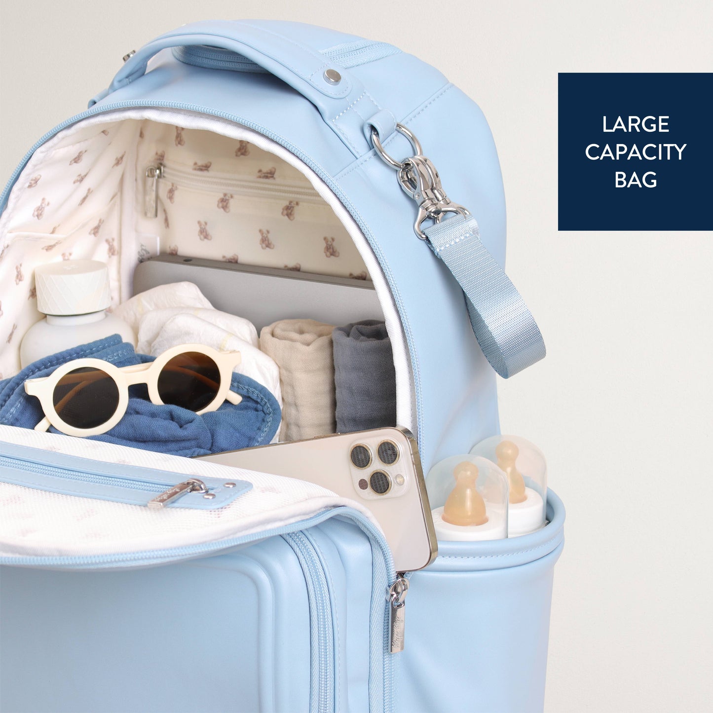 Itzy Ritzy Teddy Blue Boss Plus Backpack Diaper Bag