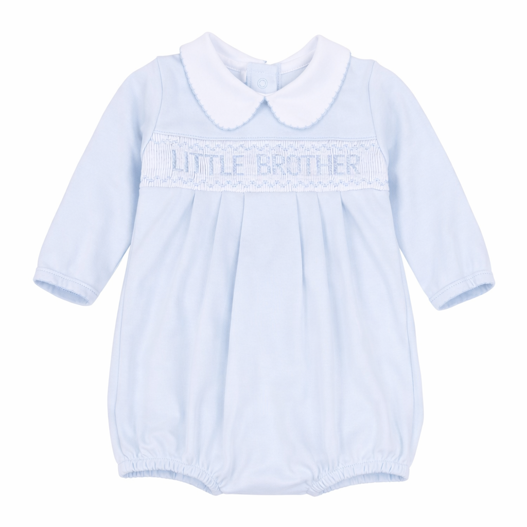 Magnolia Baby Little Brother Smocked Long Sleeve Bubble
