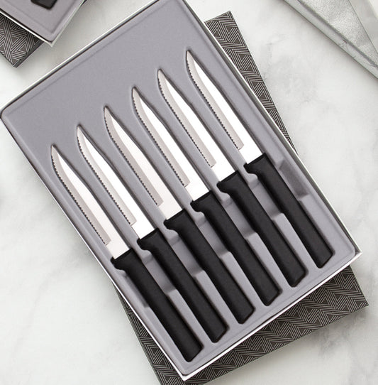Rada Black Six Serrated Steak Knives Gift Set