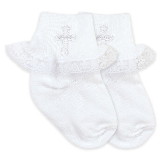 Jefferies Socks Smooth Toe Christening Lace Socks