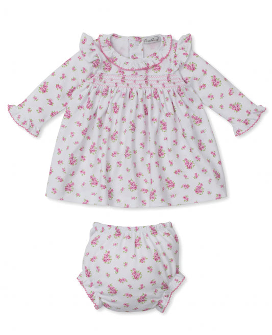 Kissy Kissy Roses and Blooms Pink Smocked Dress Set