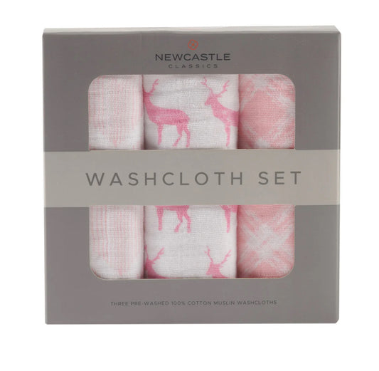 Newcastle Pop Wash Cloth Set-Pop of Pink