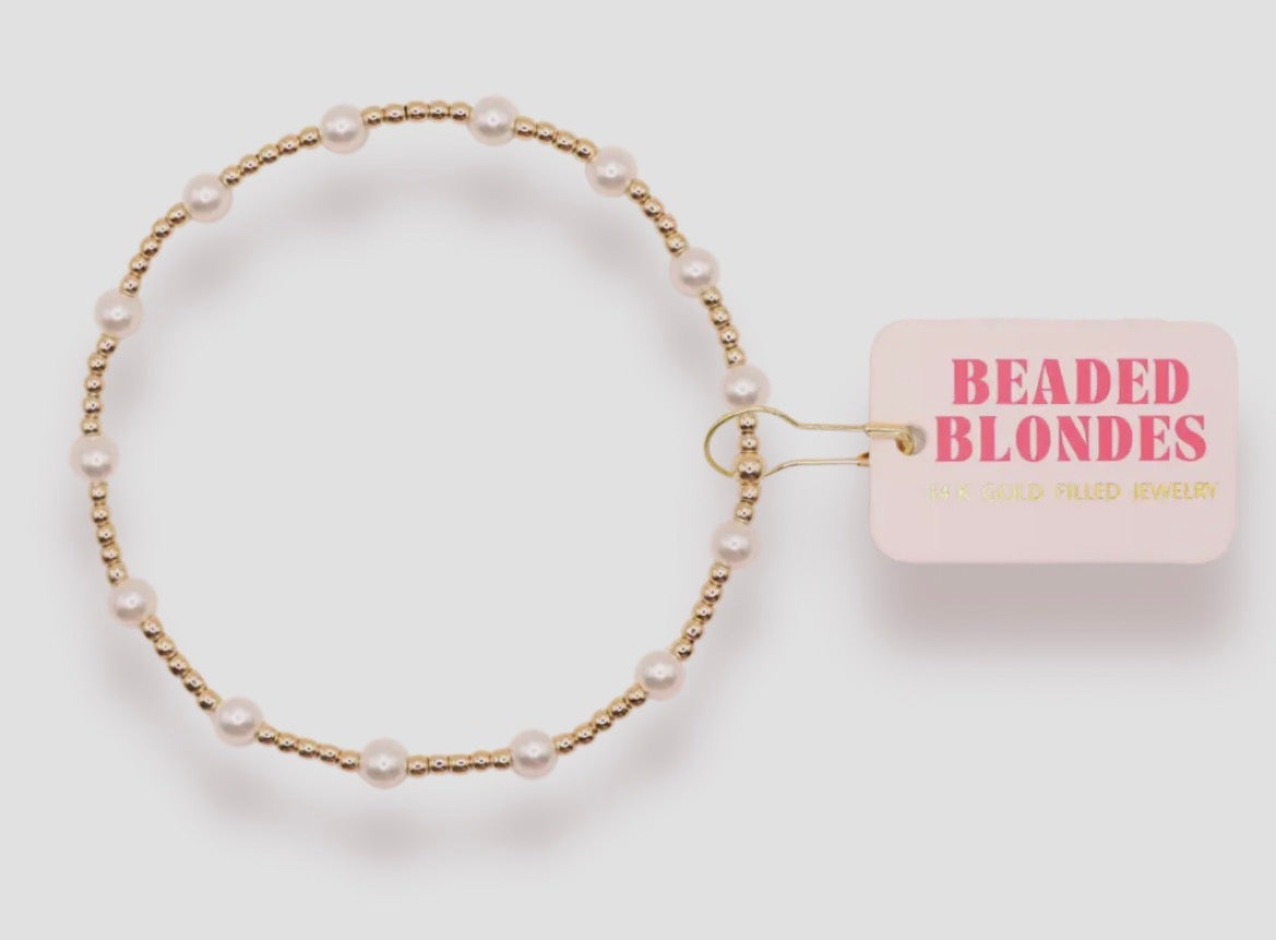 Beaded Blondes June Pearl Bracelet-Extended