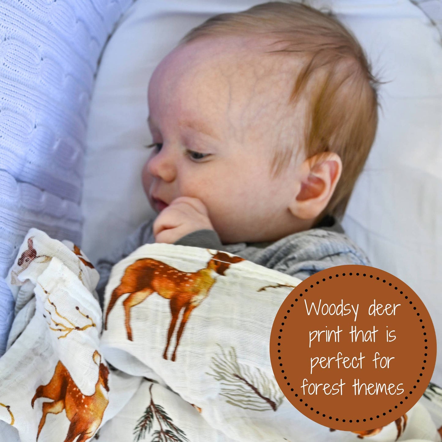 LollyBanks Baby Muslin Swaddle Blanket-Oh Deer
