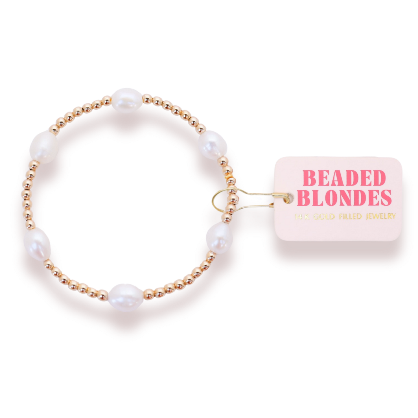 Beaded Blondes Pearl Poppi Bracelet in Gold-Standard