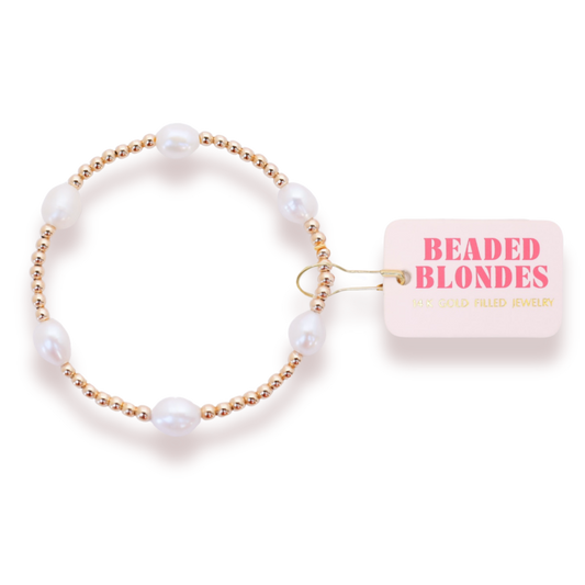 Beaded Blondes Pearl Poppi Bracelet in Gold-Standard