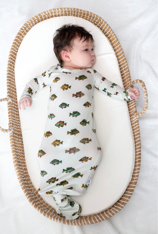 Goosies Knotted Gown-Lake Fish (0-3 months)