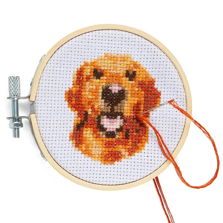 Kikkerland Mini Cross Embroidery Kit-Dog