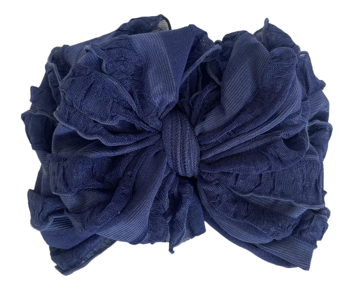 Rockin Royalty Ruffled Headband-Navy