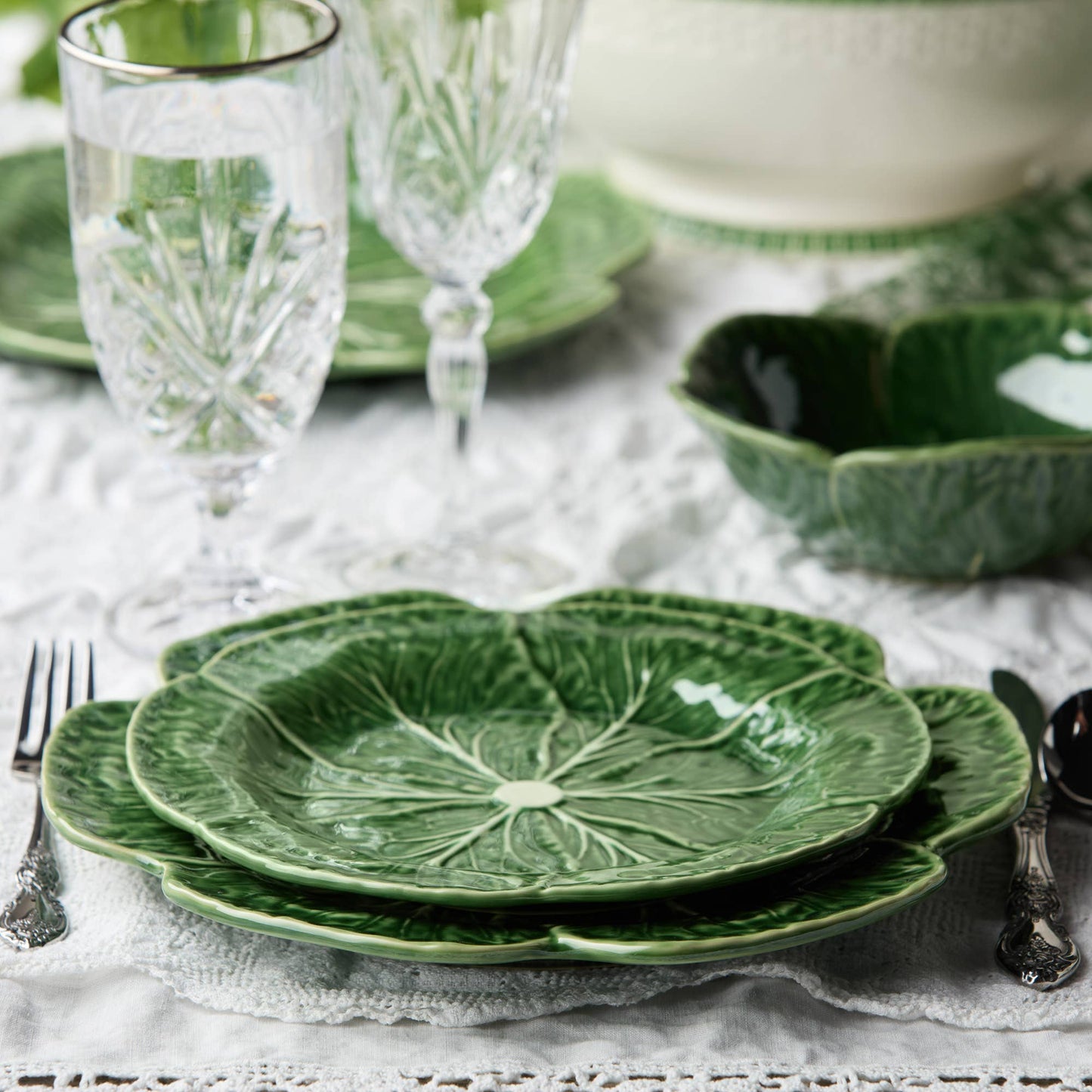Certified International Le Jardin Cabbage 3-D Dinner Plate 11in