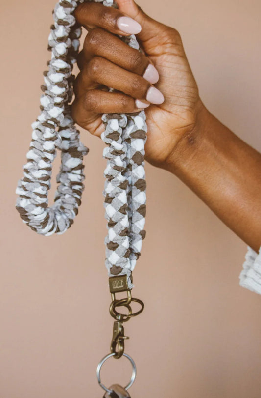 Shop ANDi Brown Checked Lanyard