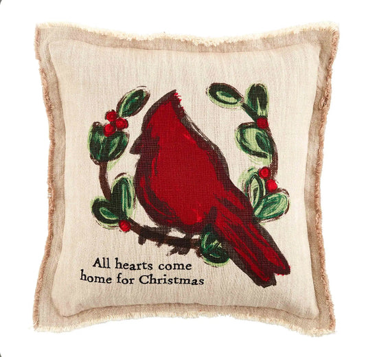 Mudpie Christmas Cardinal Pillow