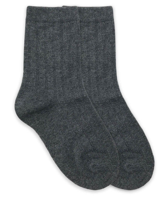 Jefferies Socks Cotton Rib Crew Socks-Charcoal (Toddler)