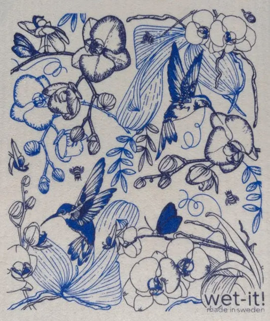 Wet-it! Orchid Garden Blue Swedish Cloth