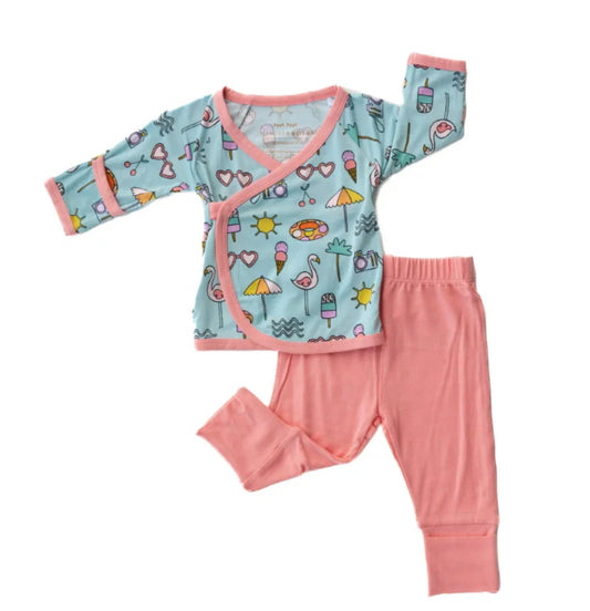 Little Sleepies Pool Party Two-Piece Bamboo Viscose Crossover Set (Preemie)