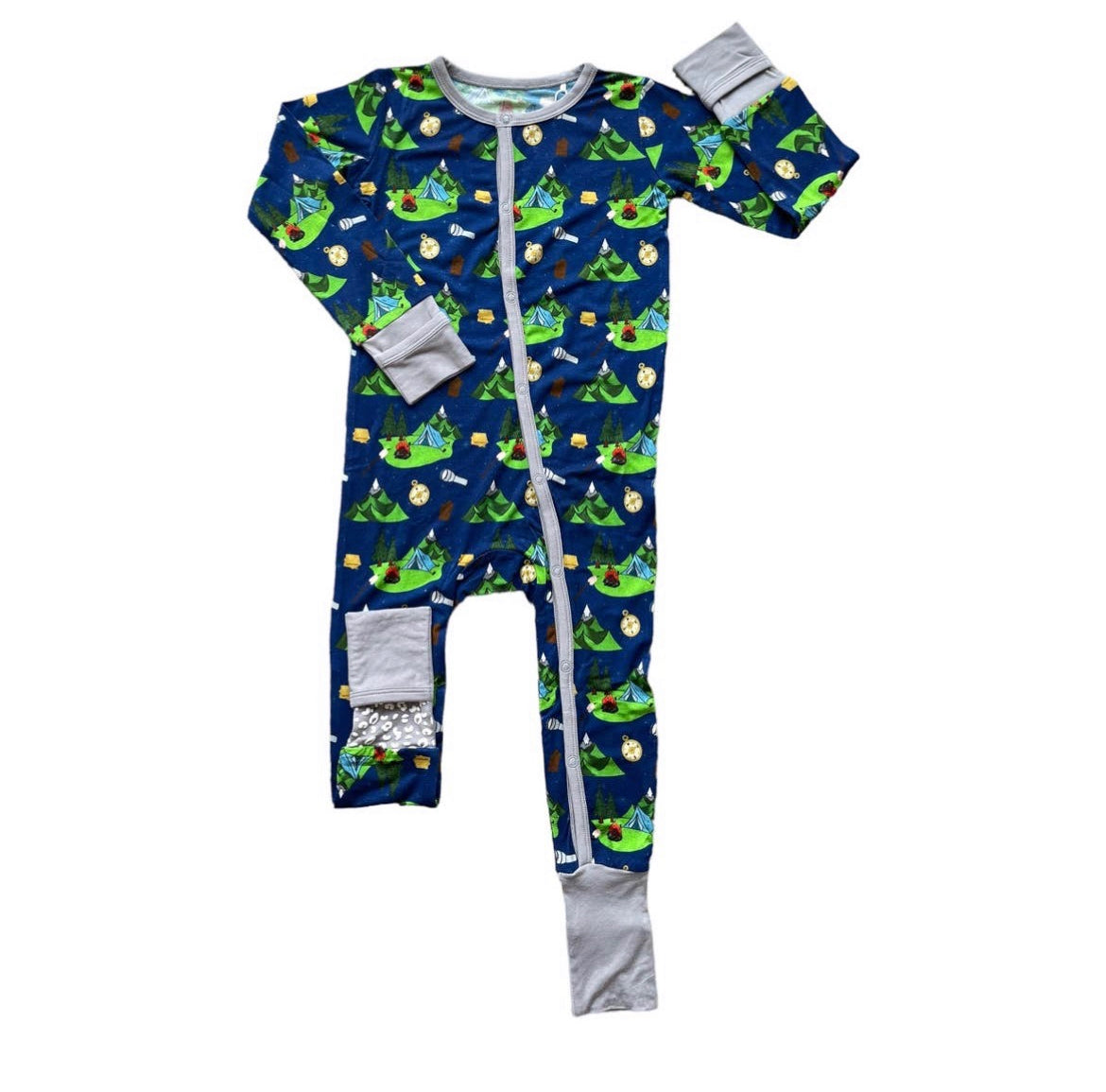 Laree & Co. Dane Camping Bamboo Convertible Snap Footie